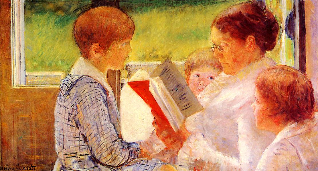 Mrs Cassatt Reading to her Grandchildren - Mary Cassatt Painting on Canvas